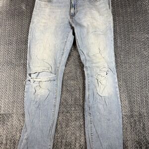 Levi's 511 Jeans Mens 33x32 Blue Denim Cotton Slim Fit Straight Leg Distressed